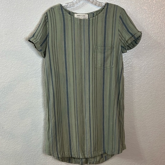 Casual Striped Mini Dress - Green - Picture 1 of 4